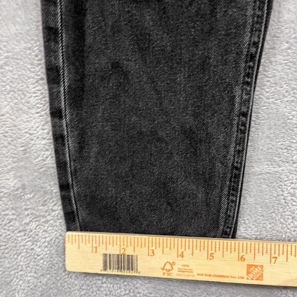 American Eagle Mom Jeans 4‎ Long Black Distressed Denim Womens - Picture 8 of 11